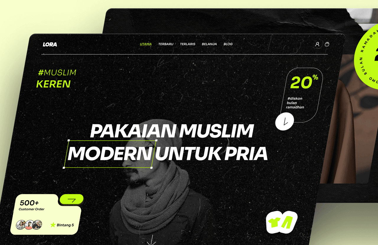 UI Web Design Toko Baju MuslimImage